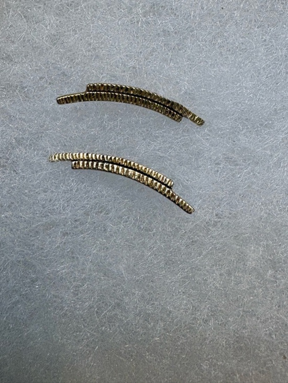 Gold Curved Climber Earrings